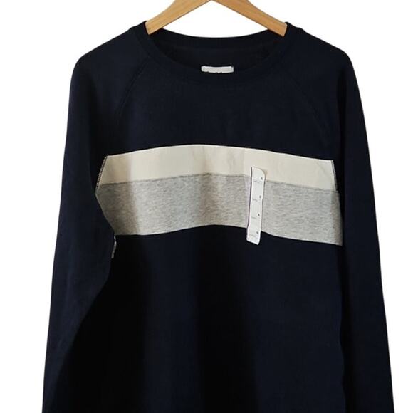 Goodfellow & Co Men’s Colorblock Crewneck Sweatshirt XL Navy Blue Gray White - Picture 5 of 7